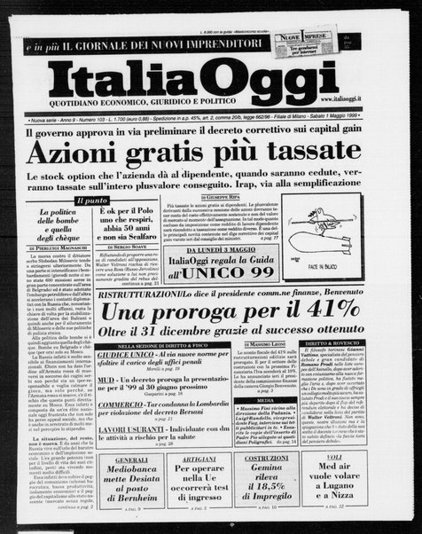 Italia oggi : quotidiano di economia finanza e politica